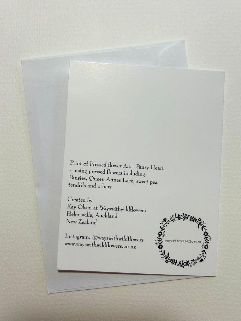 Card - Pansy Heart