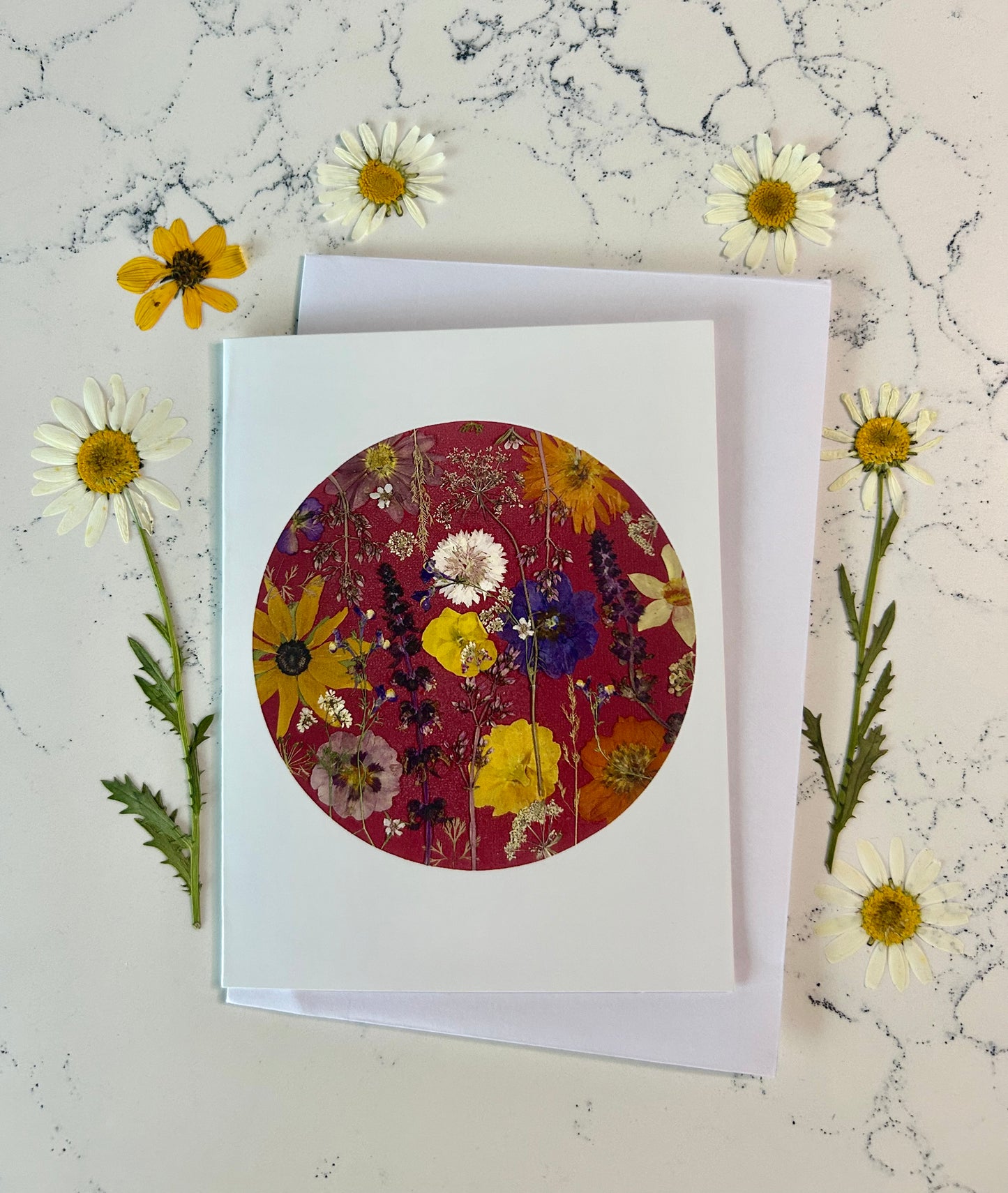 Card - Maroon Circle