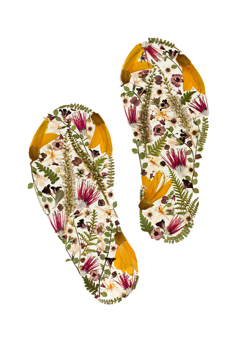 Art Print - Jandals in New Zealand Native Flora - New 2025