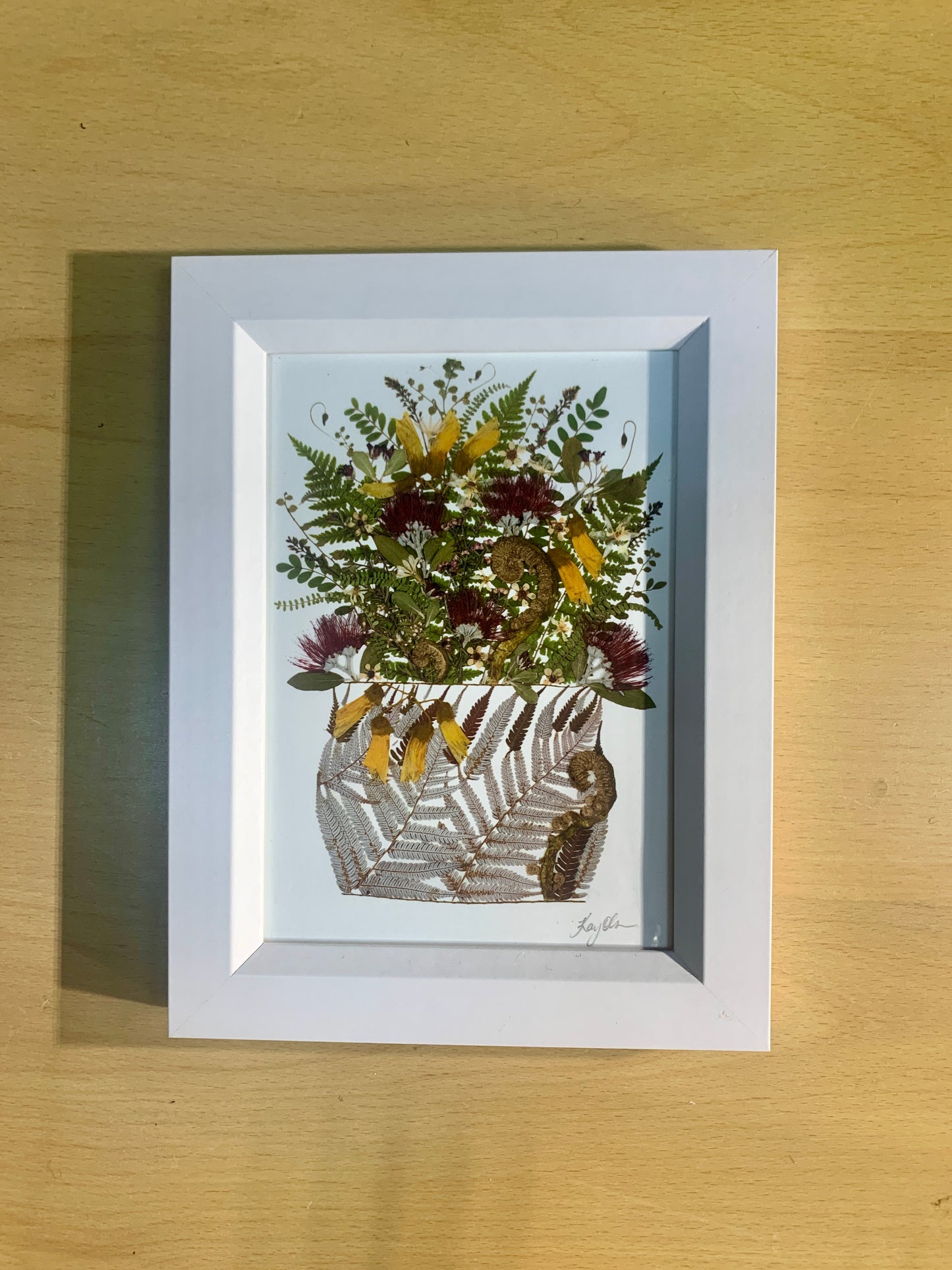 13cmx18cm framed print  - NZ flora Kite
