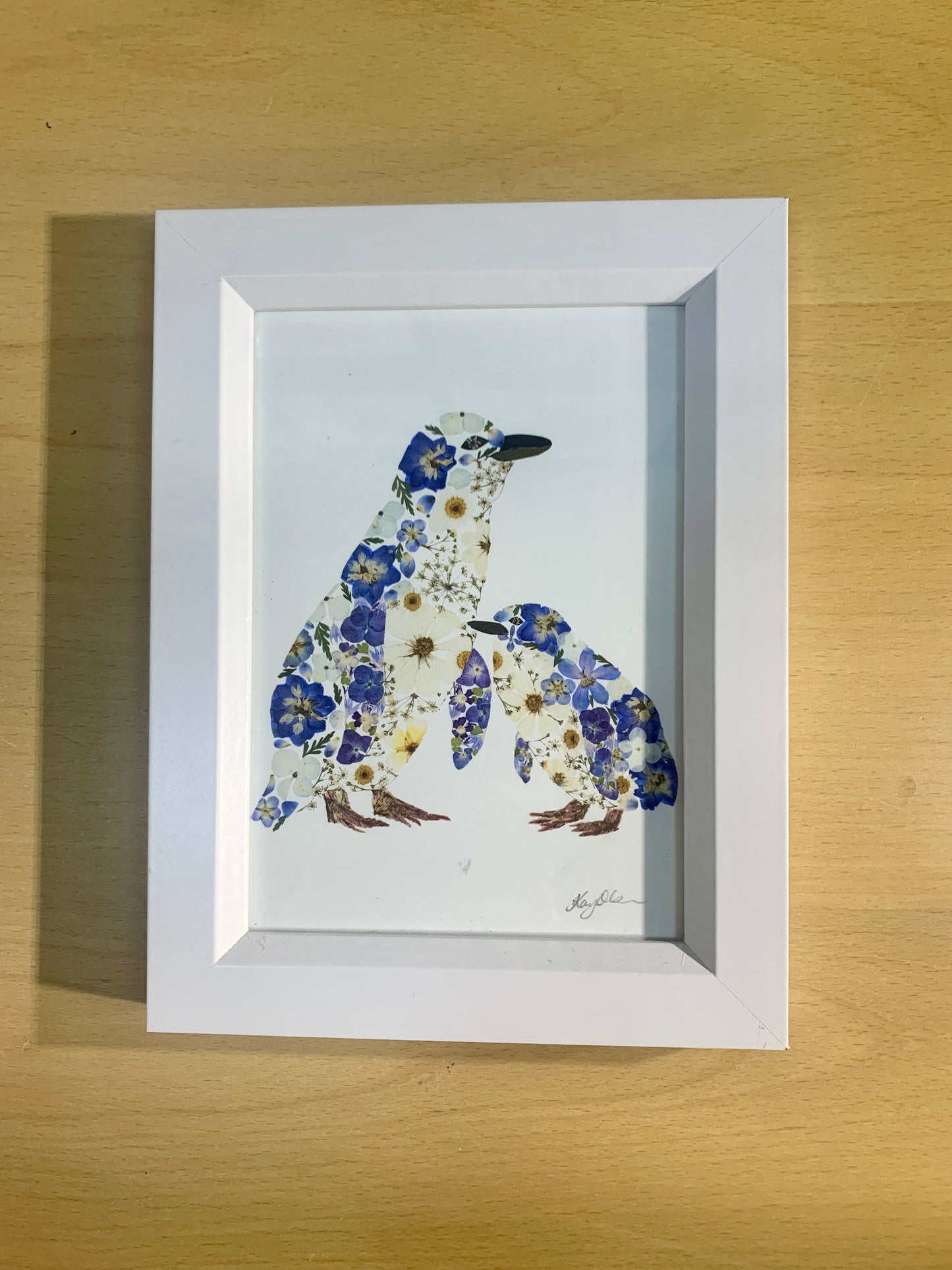 13cm x 18Cm framed print - Blue Penguins- New for 2026